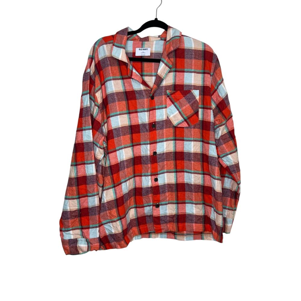 Old Navy Flannel PJ Top Large Red Plaid Size XL